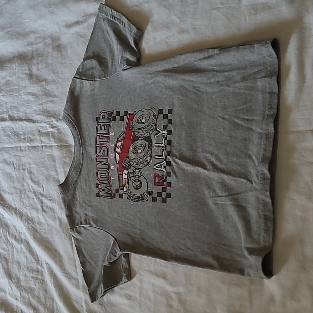 💥5/$25 Garanimals Boys Size 5T Gray Short Sleeve Shirt Top